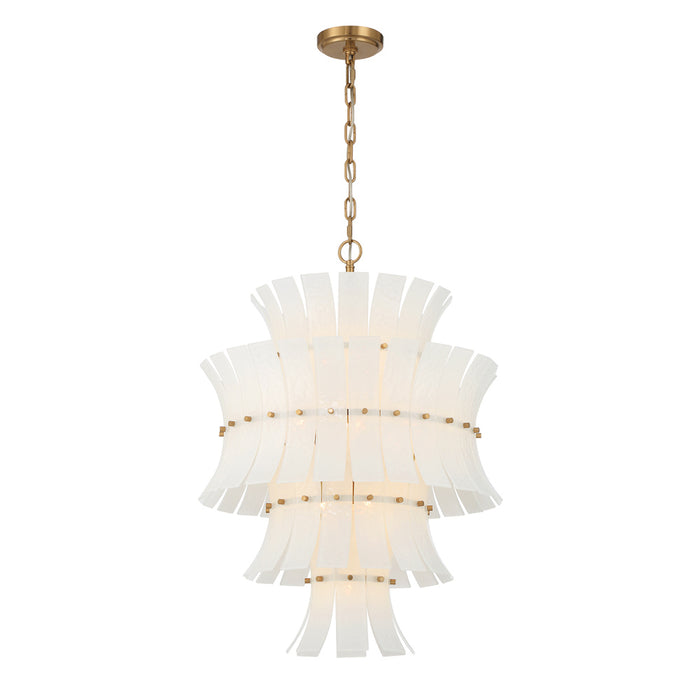 Abigail 13 Light Aged Brass Chandelier | ABI-2006-AG-WH