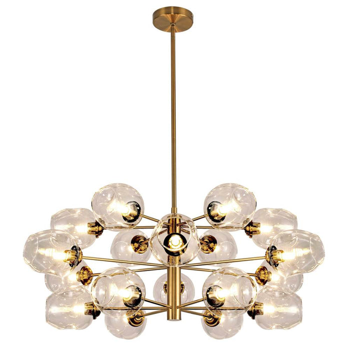 18lt Halogen Chandelier, Vb W/ Champagne Glass | ABI-3318C-VB-CHN