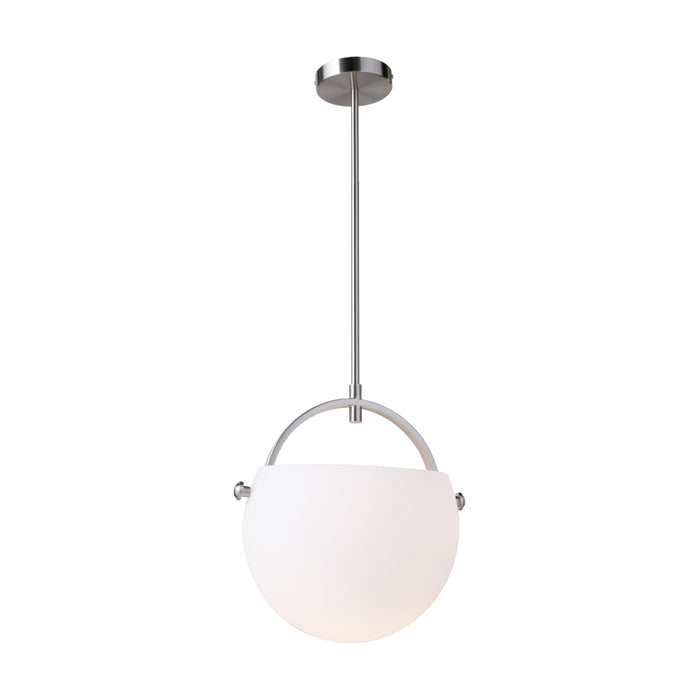 Single Opal Glass Pendant (satin Nickel) | AC10080SN