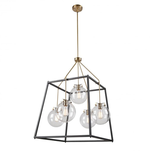 Bridgetown 5 Light Chandelier (black & Harvest Brass) | AC11605VB