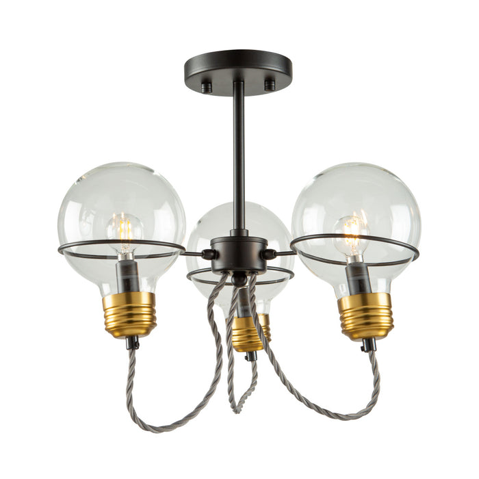 Martina 3 Light Semi- Flush Mount | AC11723BK