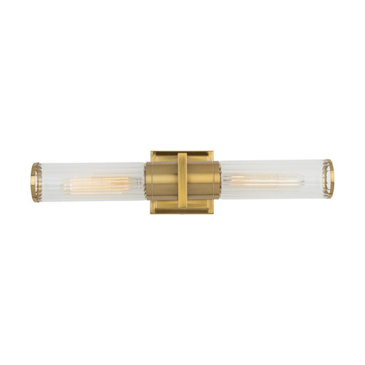 Artcraft Positano Collection 2-Light Bathroom Vanity Light Brushed Brass and Clear Glass