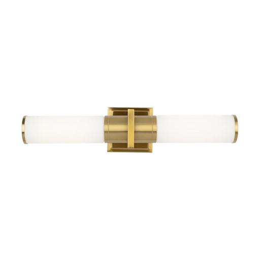 Artcraft Positano Collection 2-Light Bathroom Vanity Light Brushed Brass and White Glass