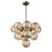 Artcraft Gem Collection 13-Light Chandelier with Amber Glass Black and Brushed Brass