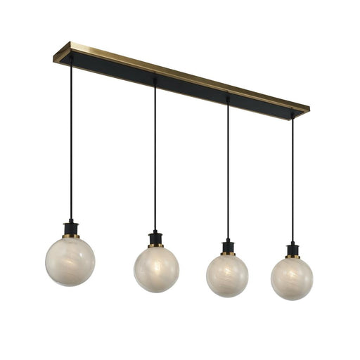 Artcraft Gem Collection 4-Light Island/Pool Table Black and Brushed Brass