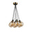 Artcraft Gem Collection 7-Light Pendant with Amber Glass Black and Brushed Brass
