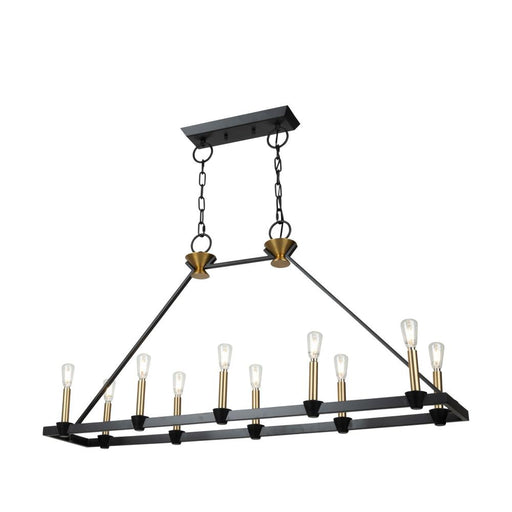 Artcraft Notting Hill Collection 10-Light Island/Pool Table Black and Brushed Brass