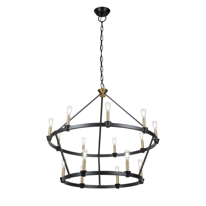 Notting Hill Collection 15-light Chandelier Black And Brushed Brass | AC11985BB