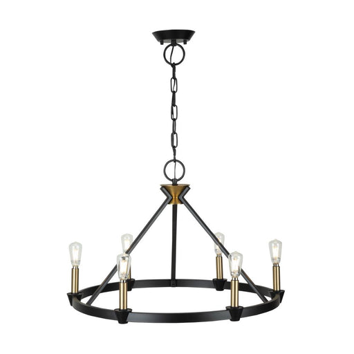 Artcraft Notting Hill Collection 6-Light Chandelier Black and Brushed Brass