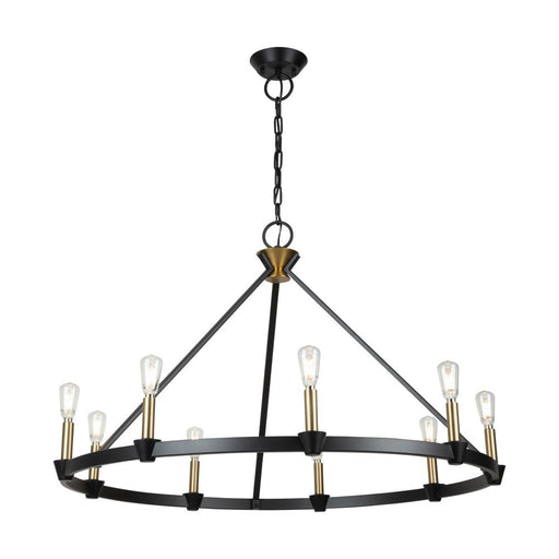 Artcraft Notting Hill Collection 9-Light Chandelier Black and Brushed Brass