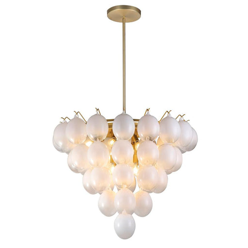 Globo - Chandelier - 13-light - Ombre White Glass Brushed Brass | AC11994WH