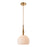 Kate 1 Light Pendant 10", Brushed Brass With Ribbed Glassware | AC12110BR