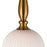 Kate 1 Light Pendant 14", Brushed Brass With Ribbed Glassware | AC12111BR