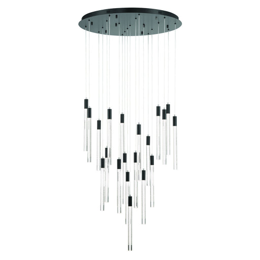 Celine 20 Light Integrated Led Chandelier, Brass With Laser Lined Glass Rods | AC12140BK