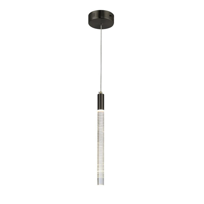 Celine 1 Light Integrated Led Pendant, Brass With Laser Lined Glass Rods | AC12141BR