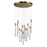 Celine 13 Light Integrated Led Chandelier, Brass With Laser Lined Glass Rods | AC12143BR