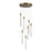 Celine 7 Light Integrated Led Chandelier, Brass With Laser Lined Glass Rods | AC12147BR