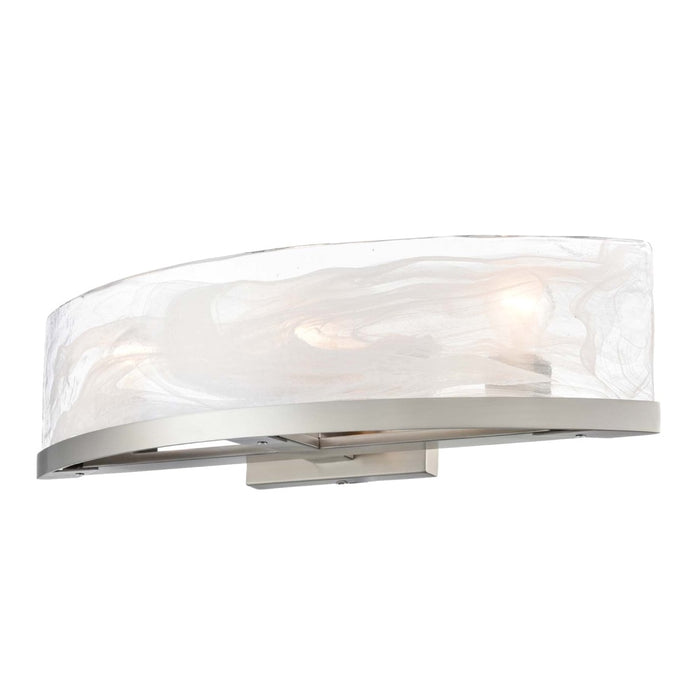 Skye 3 Light Bathroom Vanity, Brushed Nickel With Wispy White Murano Style Glass | AC12173BN