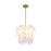 Lily 4 Light Pendant, Brushed Brass With Wispy White Murano Style Glass | AC12210BR