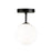 Comet 1 Light Semi Flushmount | AC6651BK
