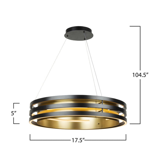 Toledo Collection 1-light 44.5" Chandelier Black And Brushed Brass | AC6750BB