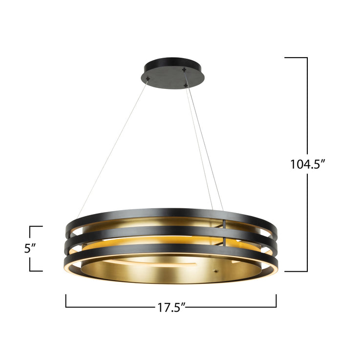 Toledo Collection 1-light 44.5" Chandelier Black And Brushed Brass | AC6750BB