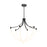 Artcraft Cascata Collection 3-Light Chandelier Black and Brushed Brass