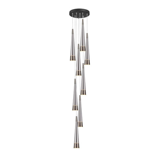 Artcraft Sunnyvale Collection 9-Light Chandelier Pearl Black and Smoke
