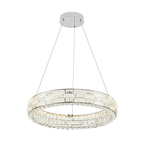 Elegance Integrated Led Chandelier 24", Chrome With Crystal Glassware | AC6921PN