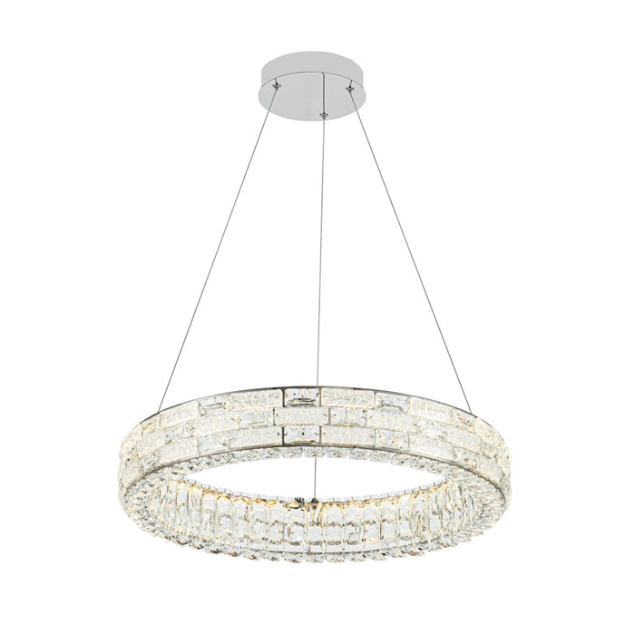 Elegance Integrated Led Chandelier 24", Chrome With Crystal Glassware | AC6921PN
