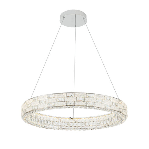 Elegance Integrated Led Chandelier 30", Chrome With Crystal Glassware | AC6922PN