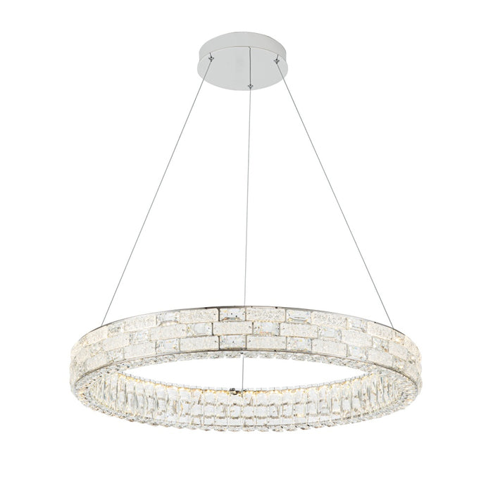 Elegance Integrated Led Chandelier 30", Chrome With Crystal Glassware | AC6922PN