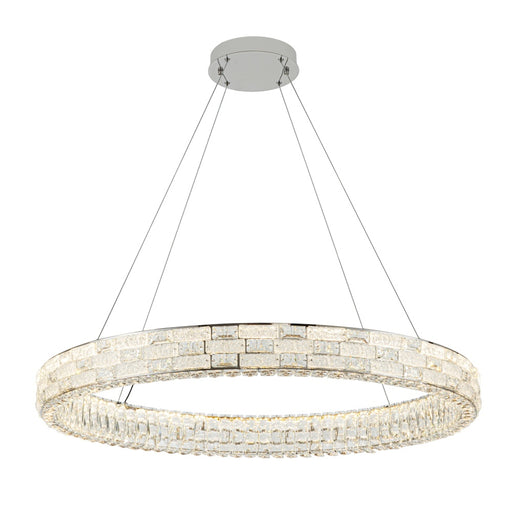 Elegance Integrated Led Chandelier 40", Chrome With Crystal Glassware | AC6923PN
