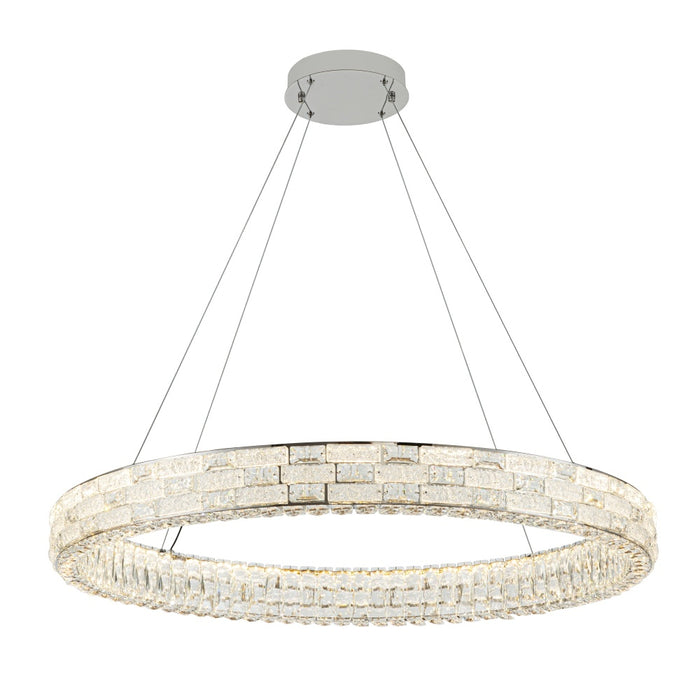 Elegance Integrated Led Chandelier 40", Chrome With Crystal Glassware | AC6923PN