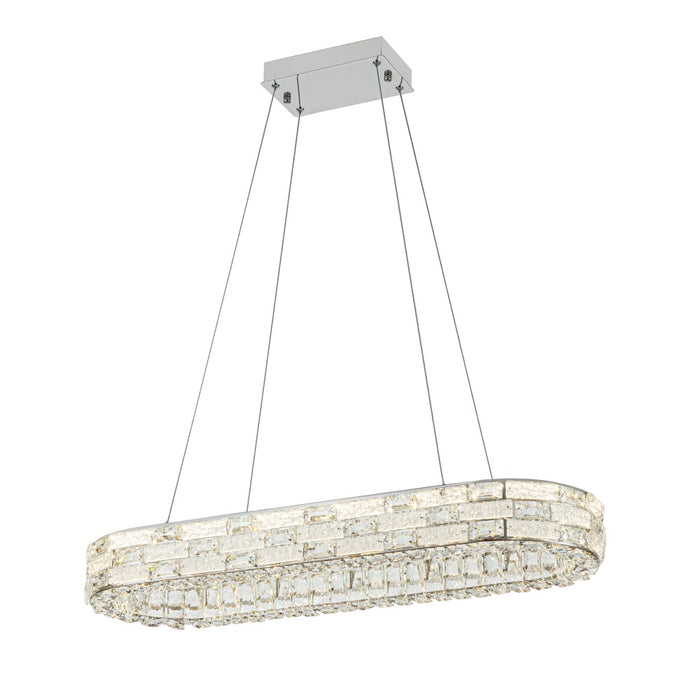 Elegance Integrated Led Island Light, Chrome With Crystal Glassware | AC6924PN