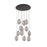 Vega Integrated Led 12 Light Chandelier, Black With Dark Smoke Glassware | AC6952SM