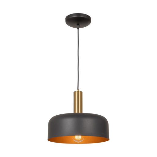 Artcraft Orsa Collection 1-Light Pendant Black and Brushed Brass