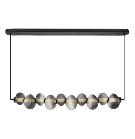 Ariel Integrated Led Island Light, Chrome With Ribbed Smoke Ombre Glassware | AC7802CH