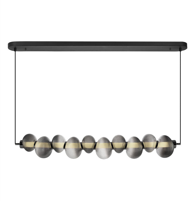 Ariel Integrated Led Island Light, Chrome With Ribbed Smoke Ombre Glassware | AC7802CH