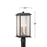 Estate 3 Light Outdoor Post Light, Black, Brass With Rain Glassware | AC9273BK