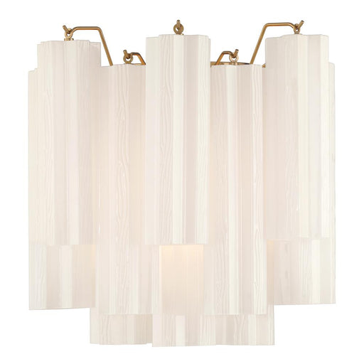 Addis 2 Light Aged Brass Sconce | ADD-303-AG-WH