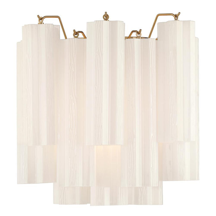 Addis 2 Light Aged Brass Sconce | ADD-303-AG-WH