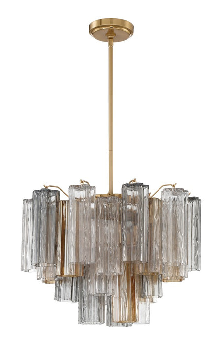 Crystorama Addis 6 Light Aged Brass Chandelier