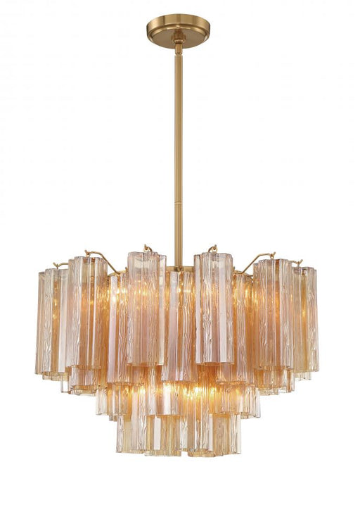 Crystorama Addis 9 Light Aged Brass Chandelier