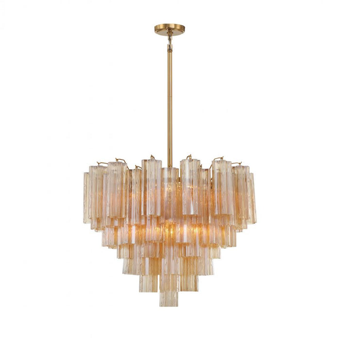 Crystorama Addis 12 Light Aged Brass Chandelier