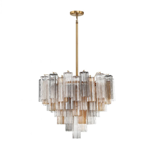 Crystorama Addis 12 Light Aged Brass Chandelier