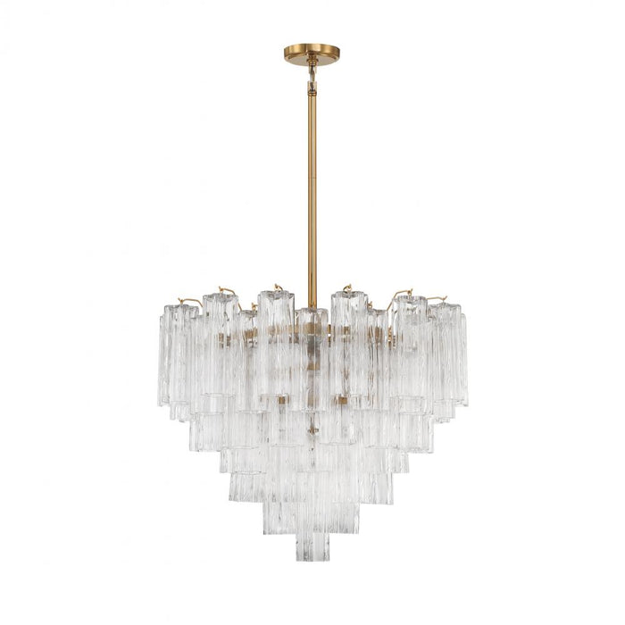 Crystorama Addis 12 Light Aged Brass Chandelier