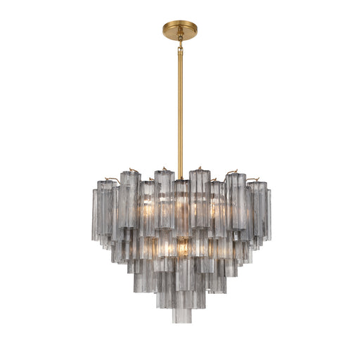 Addis 12 Light Aged Brass Chandelier | ADD-312-AG-SM