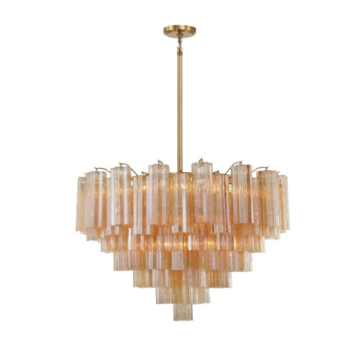 Crystorama Addis 16 Light Aged Brass Chandelier