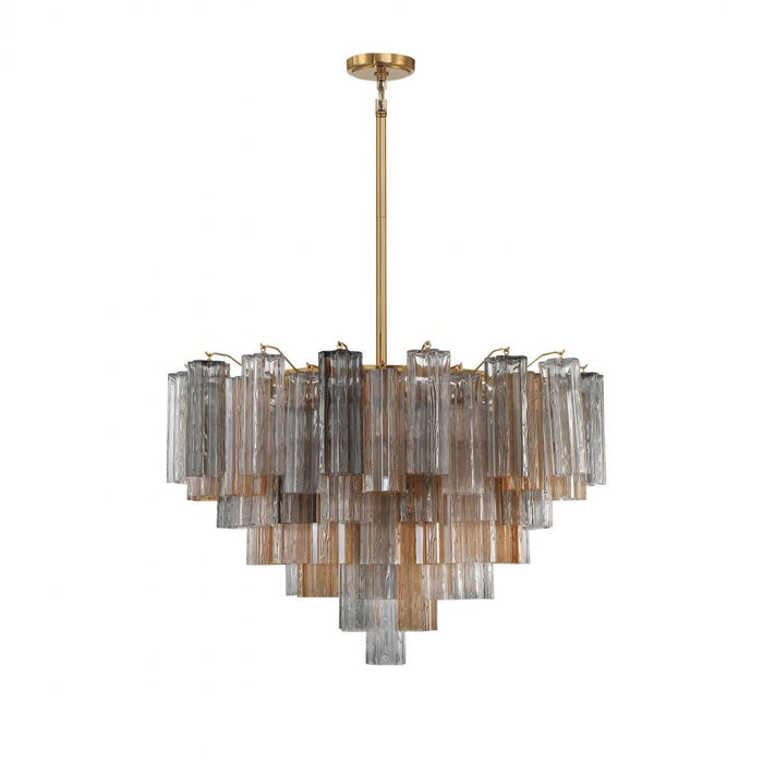 Crystorama Addis 16 Light Aged Brass Chandelier